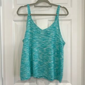 Torrid Women's Sweater Knit Swing Teal V-Neck Sleeveless Cami Tank Top Size 0